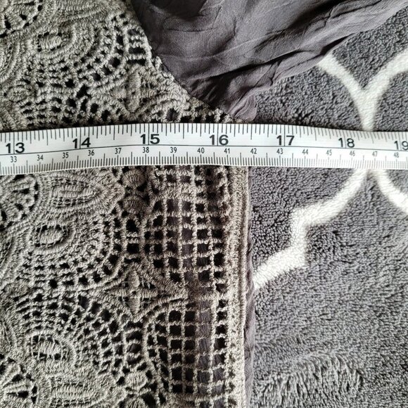 Johnny Was Rayon Pewter Embroidered Lace Eyelet Kimono Boho Tunic Top Sz Small - Picture 2 of 8